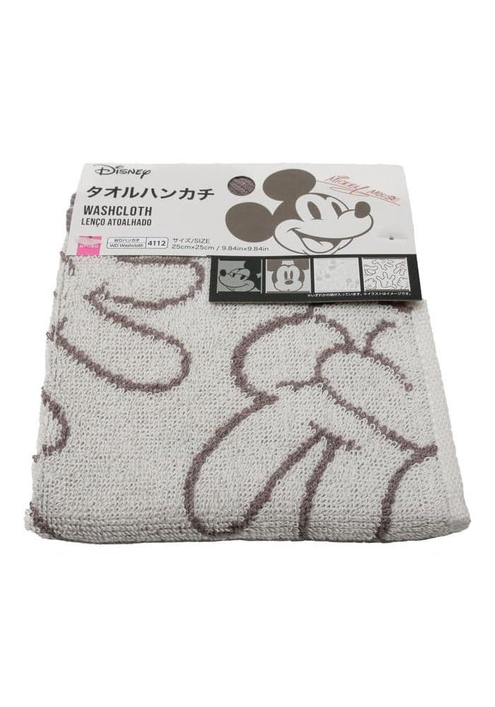Daiso Mickey Mouse Washcloth - Beige/Brown - 25cm x 25cm - Image 1